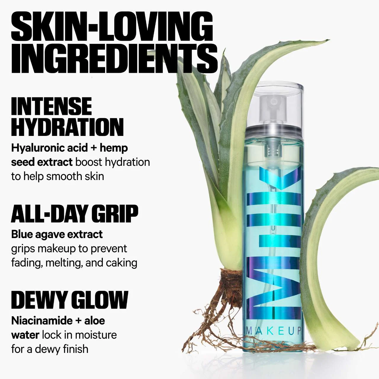 MILK MAKEUP Hydro Grip Dewy Long-Lasting Setting Spray With Hyaluronic Acid + Niacinamide Dreamskinhaven