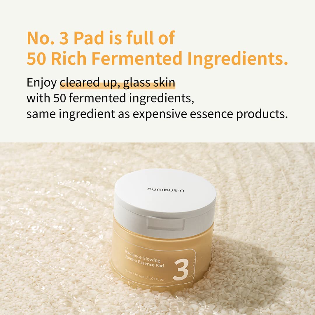 numbuzin No.3 Radiance Glowing Jumbo Essence Pad Dreamskinhaven