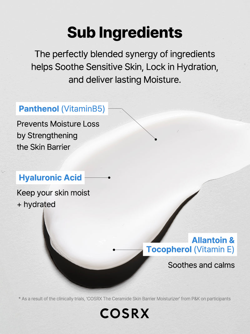 COSRX Skin Barrier Moisturizing Cream texture swatch highlighting rich and creamy consistency