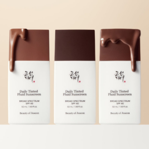 Beauty of Joseon Daily Tinted Fluid Sunscreen SPF 40 mineral sunscreen in multiple shades with natural finish and no white cast