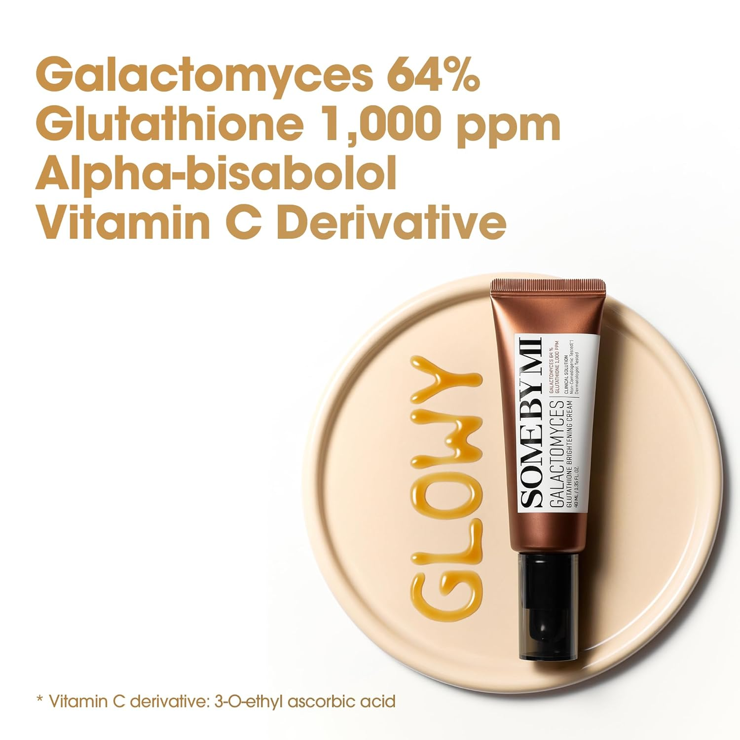 Some By Mi brightening cream highlighting galactomyces and glutathione ingredients