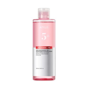 Anua 5+ niacinamide TXA toner standing upright on white background