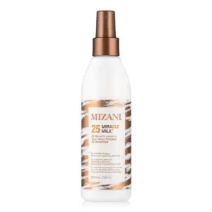 Mizani 25 Miracle Milk 25 Benefit Leave-In Conditioner 250ml with copper spray top – nourishing hair milk with Coconut Oil and Fennel Seed Oil available at Dreamskinhaven Kenya