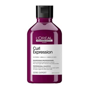 LOreal Professionnel Moisturising and Hydrating Shampoo 300ml berry purple bottle with Glycerin Urea H and Hibiscus Seed intense moisturizing cream shampoo for curls and coils